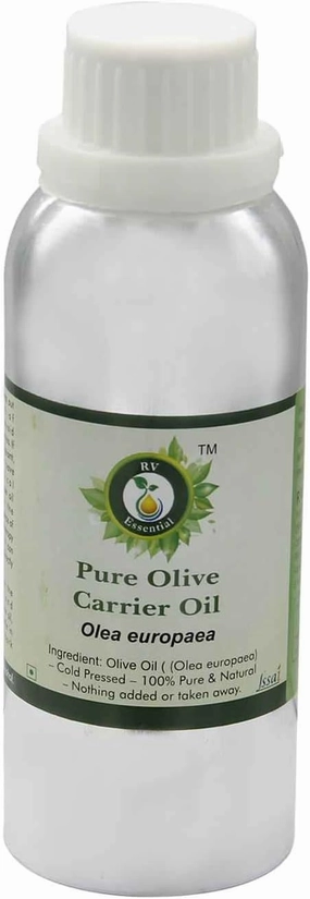 R V Essential Olive Oil | Olea Europaea | Pure Olive Oil | For Hair | Unrefined | 100% Pure Natural | Cold Pressed | 300ml | 10oz