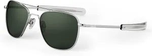 Randolph USA | Bright Chrome Classic Aviator Sunglasses for Men or Women 100% UV