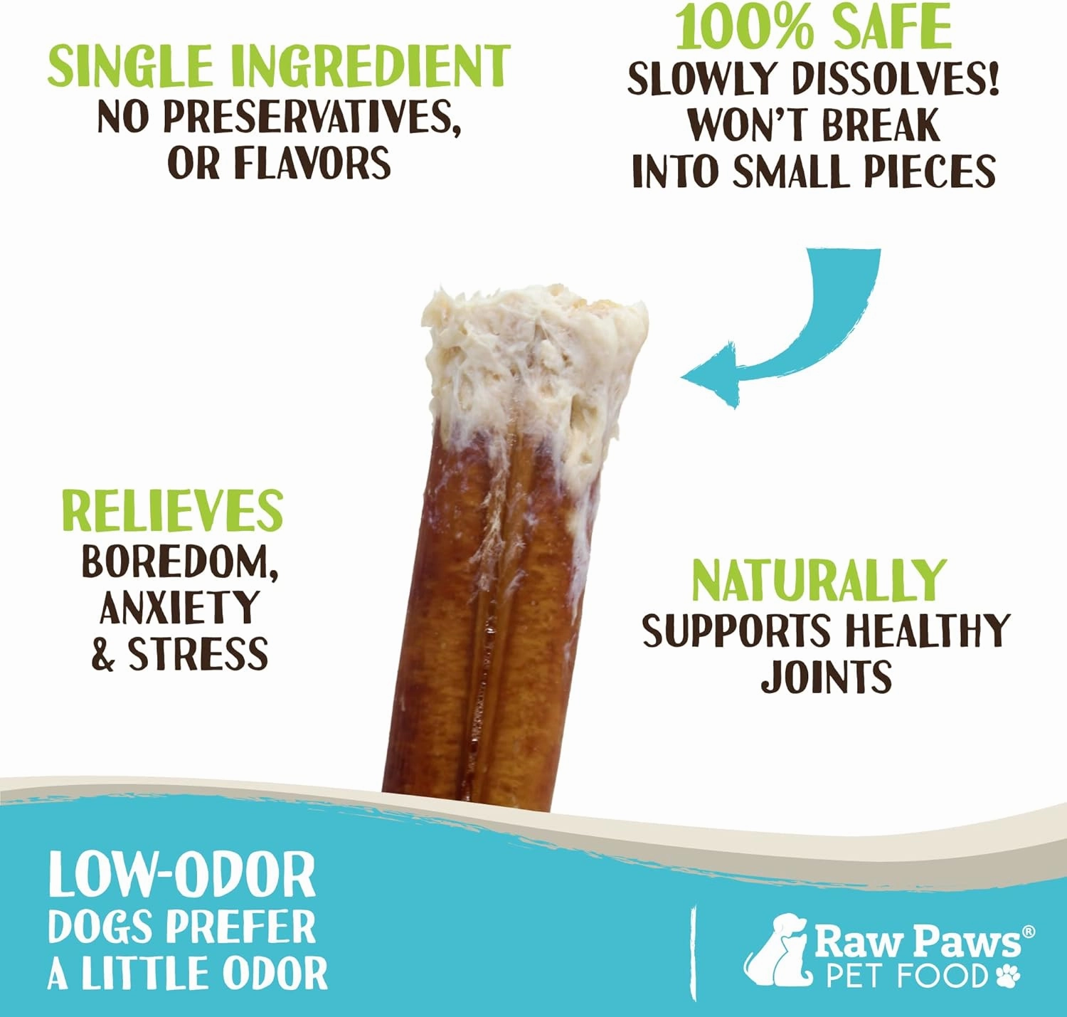 Raw Paws Jumbo Bully Sticks, 6" (5 Pack) - Extra Thick for Medium to Large Breeds - No Added Hormones, Free Range Cows - Pizzle Sticks for Dogs - Long Lasting Chews for Aggressive Chewers