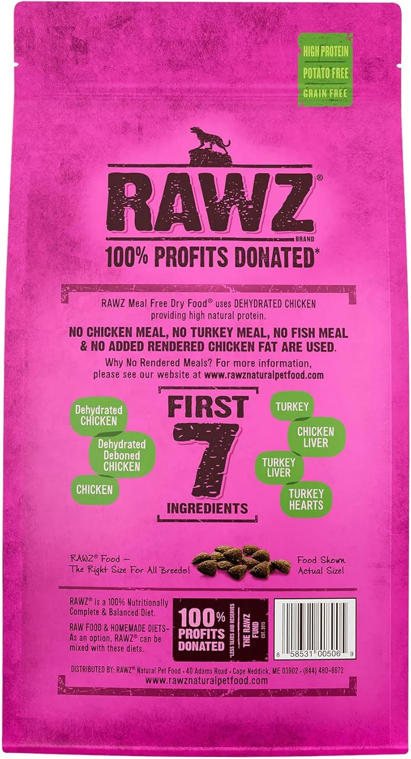 Rawz Dehydrated Chicken, Turkey & Chicken Recipe Natural Meal Free Dry Cat Food (3.5 Pound (Pack of 1), Chicken & Turkey)