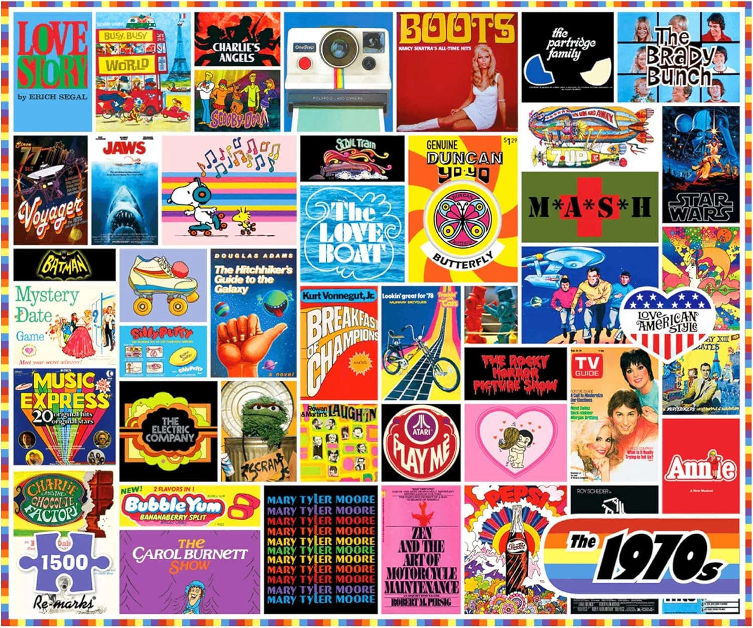 Re-marks 1970s Pop Culture Puzzle, 1500 Pieces for All Ages
