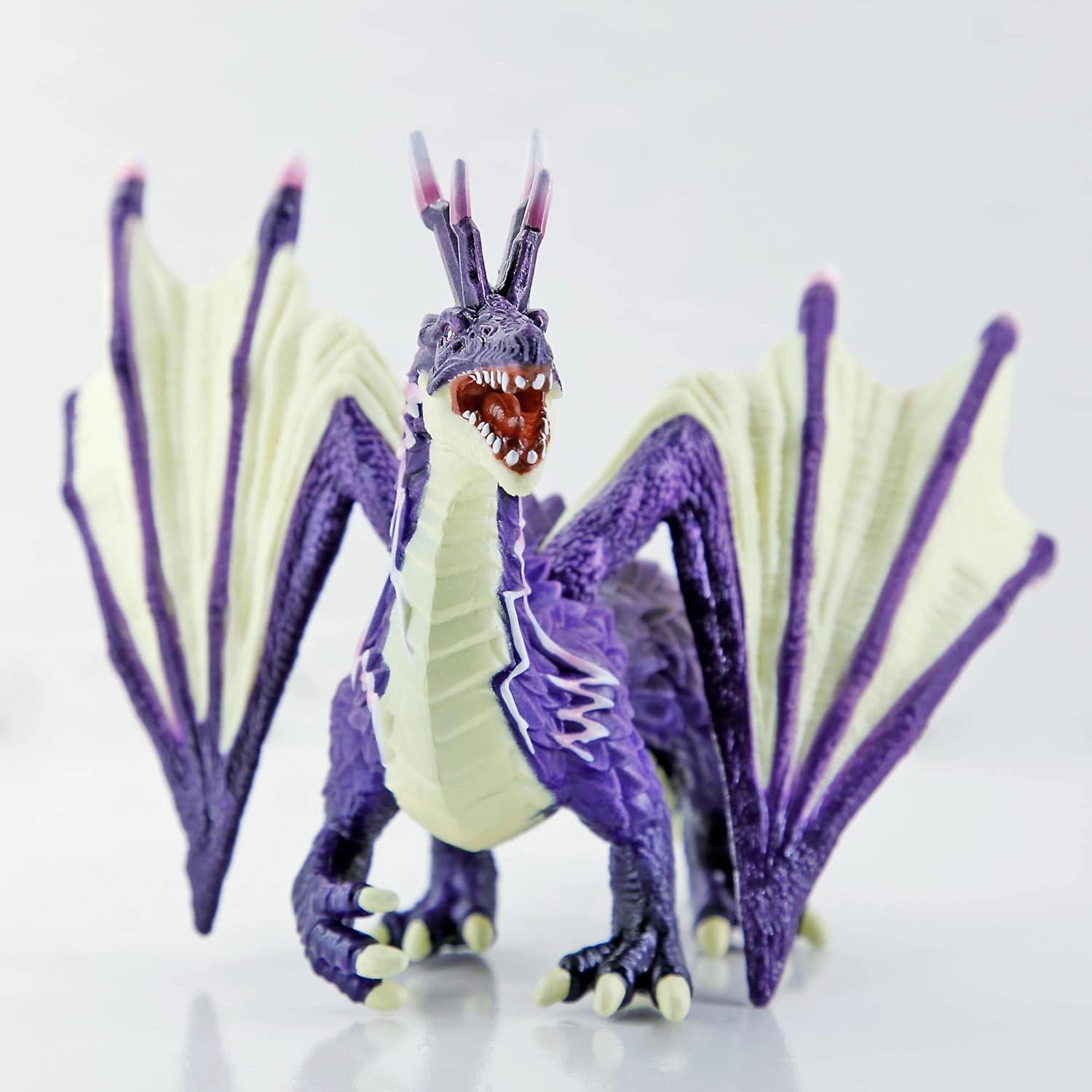 RECUR Thunder Dragon Action Figurine, 7.4 Inch Purple Dragon Toys for Boys Girls Kids, RPG Figures Miniatures for Tabletop Display & Roleplaying, Collectors Toy Age 3  