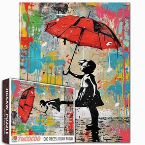 Red Umbrella Girl Jigsaw Puzzles