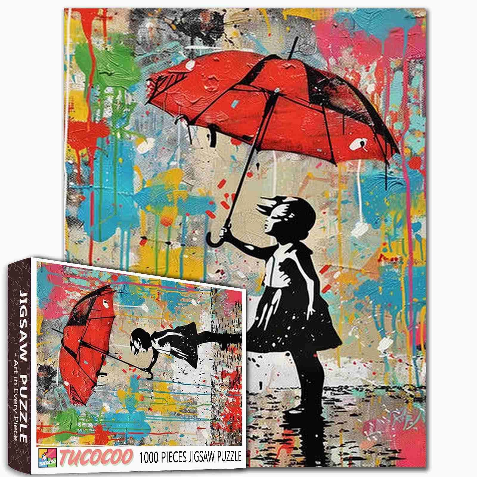Red Umbrella Girl Jigsaw Puzzles
