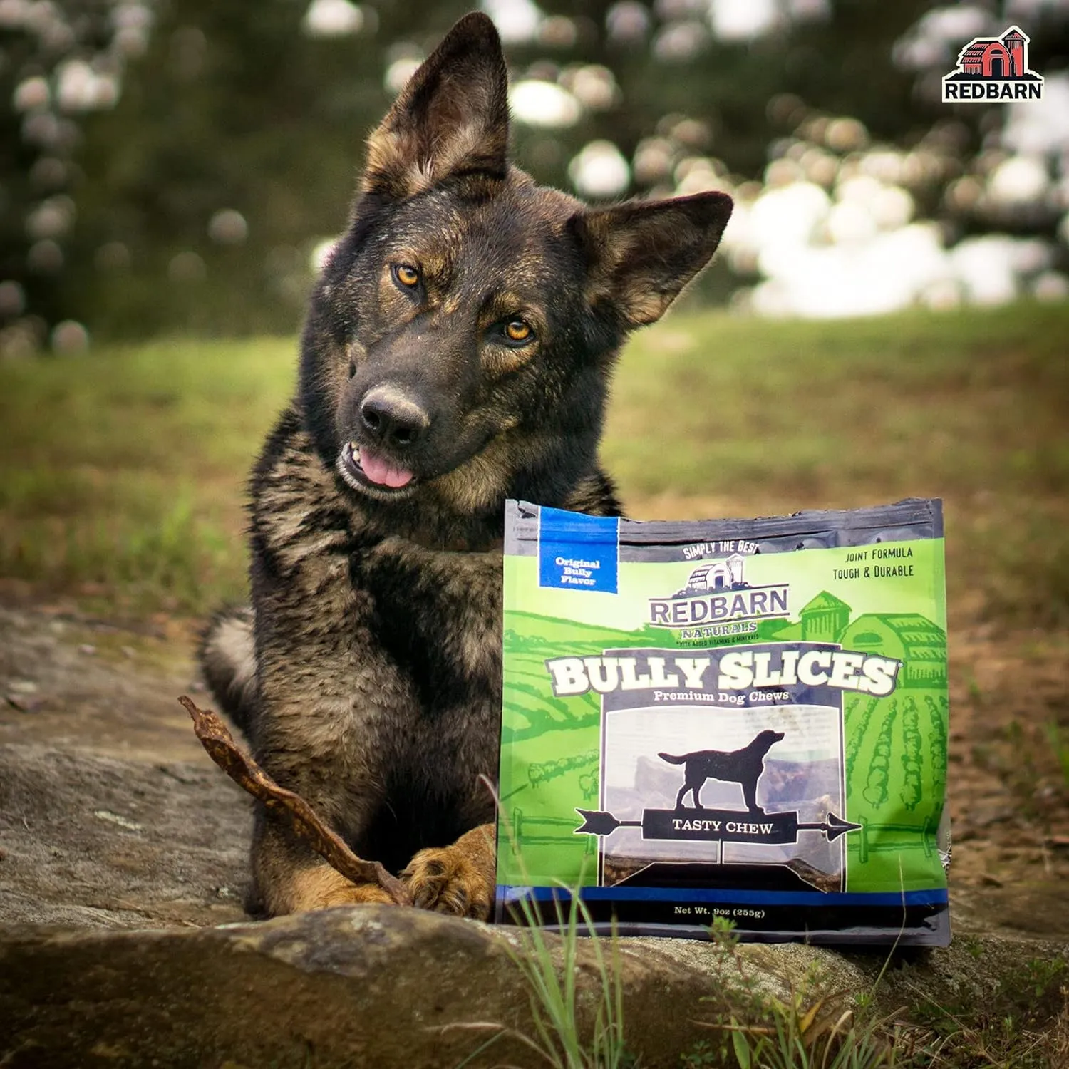 Redbarn Bully Slices for Dogs, Highly Palatable, Long-Lasting Natural Dental Treats with Functional Ingredients, 9 oz. (Pack of 3) - Peanut Butter