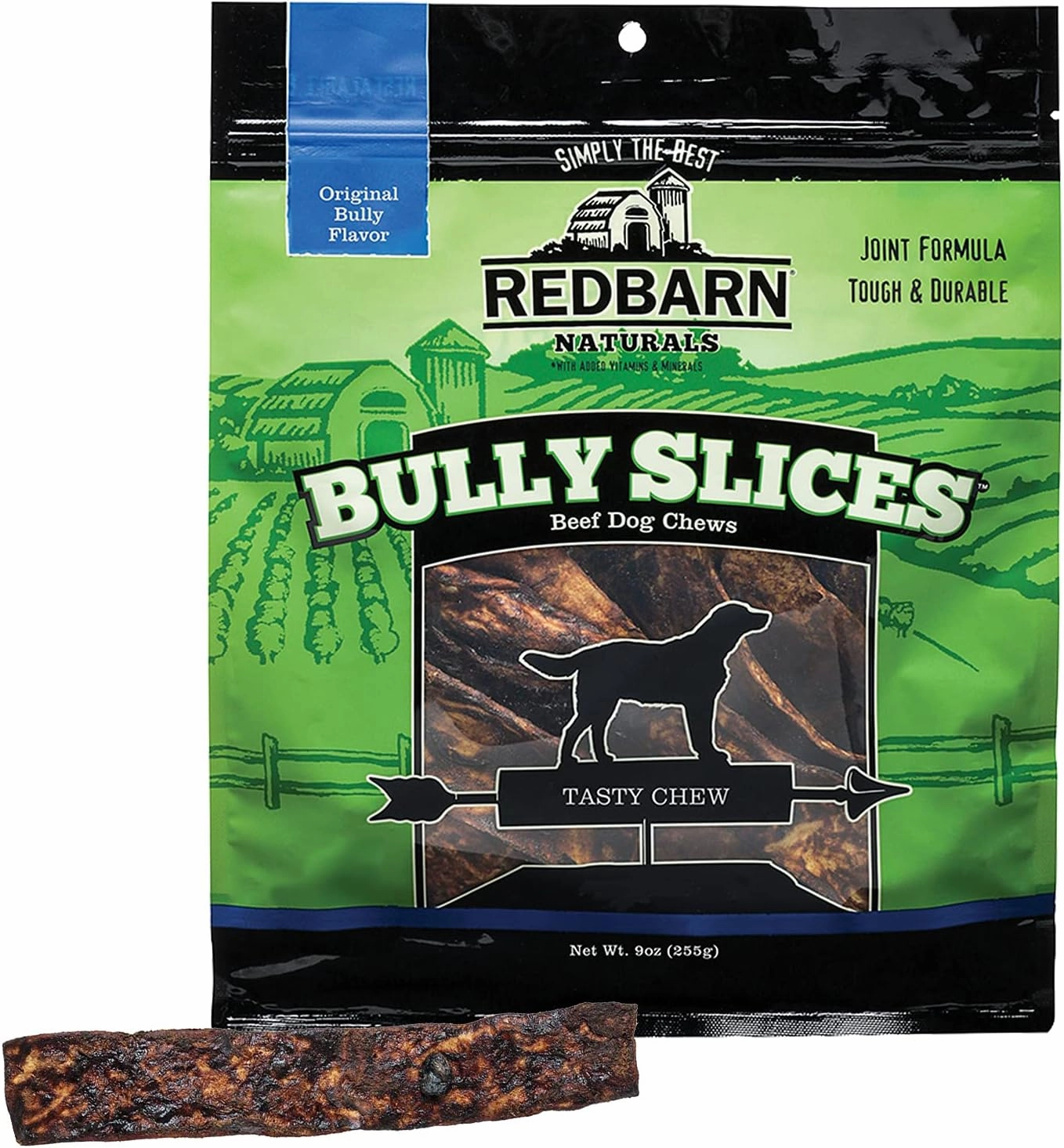 Redbarn Bully Slices for Dogs, Highly Palatable, Long-Lasting Natural Dental Treats with Functional Ingredients, 9 oz. (Pack of 3) - Original Bully