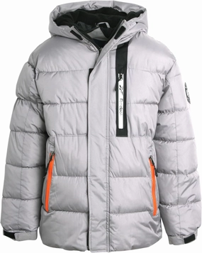 Reebok Boys Puffer Jacket - Heavyweight Weather Resistant Quilted Jacket for Boys - Fleece Insulated Winter Jackets with Hood
