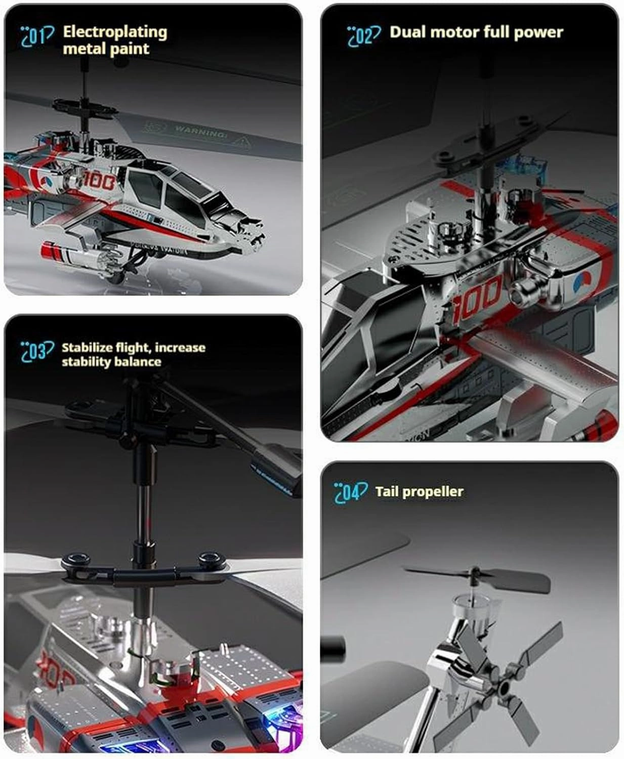 Remote Control Helicopter, 2.4GHz 3.5 Channel RC Helicopter with LED Lights, Altitude Hold, One-Key Take Off/Landing, Simulation Military Army Helicopter Toys Gifts for Kids Adults
