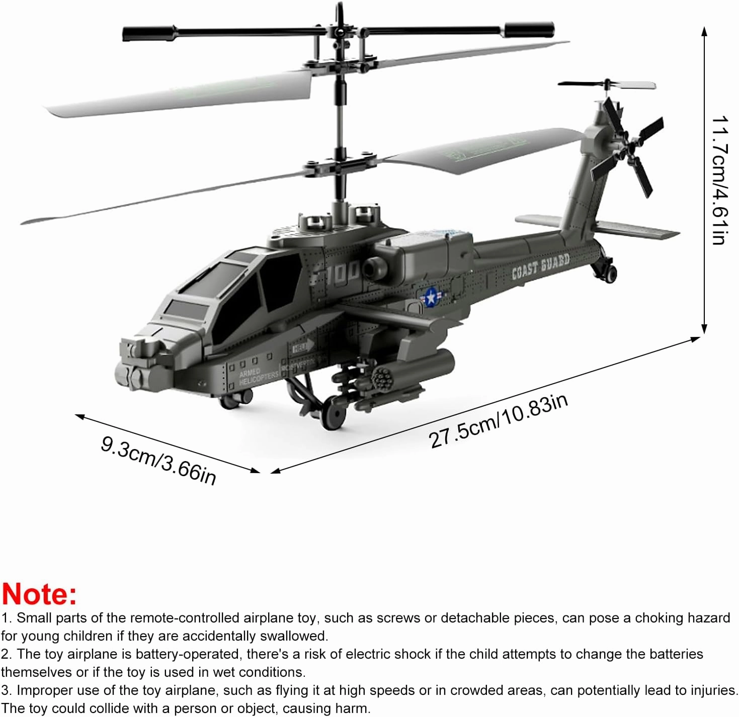 Remote Control Helicopter, 2.4GHz 3.5 Channel RC Helicopter with LED Lights, Altitude Hold, One-Key Take Off/Landing, Simulation Military Army Helicopter Toys Gifts for Kids Adults