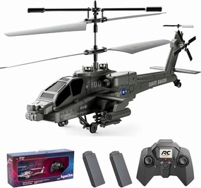 Remote Control Helicopter, 2.4GHz 3.5 Channel RC Helicopter with LED Lights, Altitude Hold, One-Key Take Off/Landing, Simulation Military Army Helicopter Toys Gifts for Kids Adults