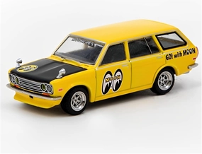 Resin Car Vehicle Model Fit for Datsun 510 Moon Eye 1 64 Yellow Alloy Simulation Car Model Decoration Ornament Festive Deluxe Gift