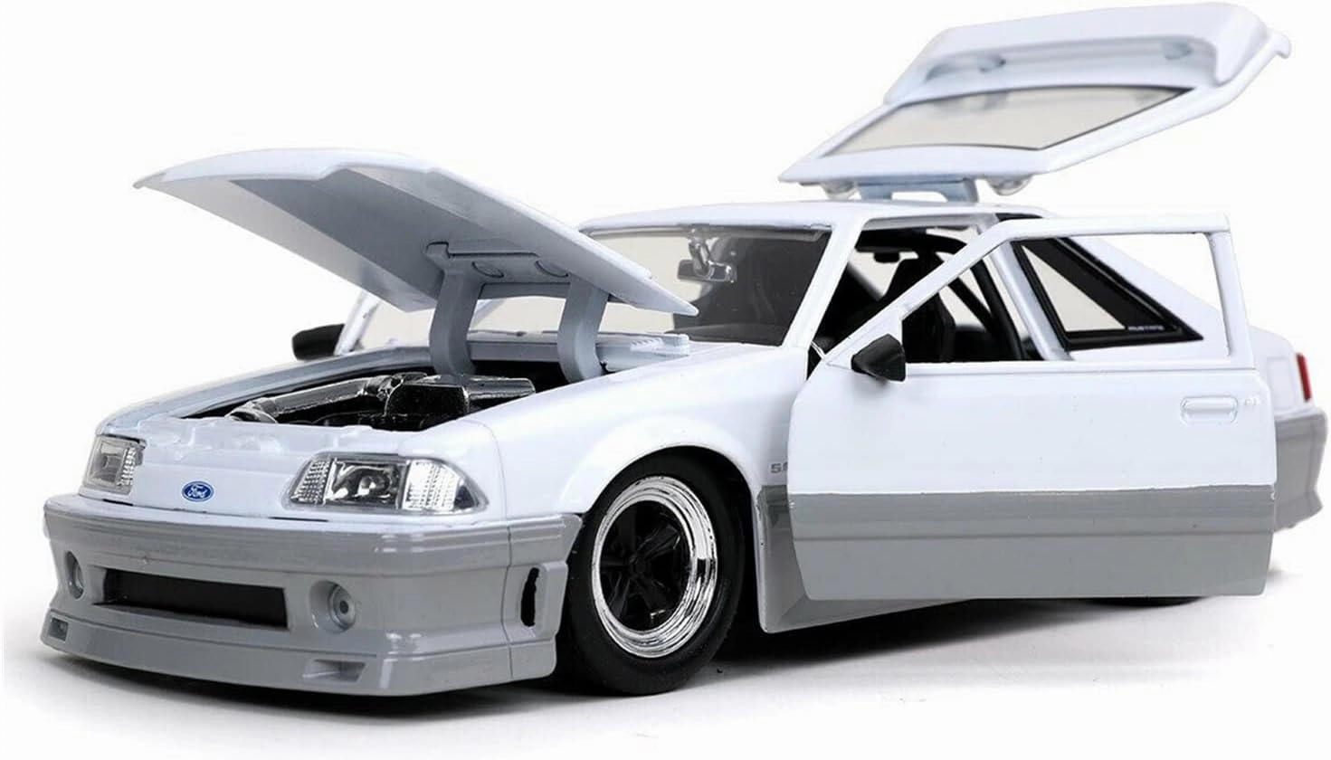 Resin Car Vehicle Model Fit for Ford Mustang GT 1 24 Alloy Car Model Simulation Die-Casting Boys Toys Vehicle Decoration Collection Festive Deluxe Gift(White)