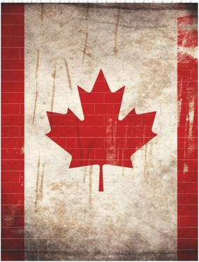 Retro Canada Flag Building Block Puzzle Personalized Building Bricks for Adults Square Shaped DIY Brick Block Puzzles Valentine's Day Gifts for Home Decor Brick Puzzle