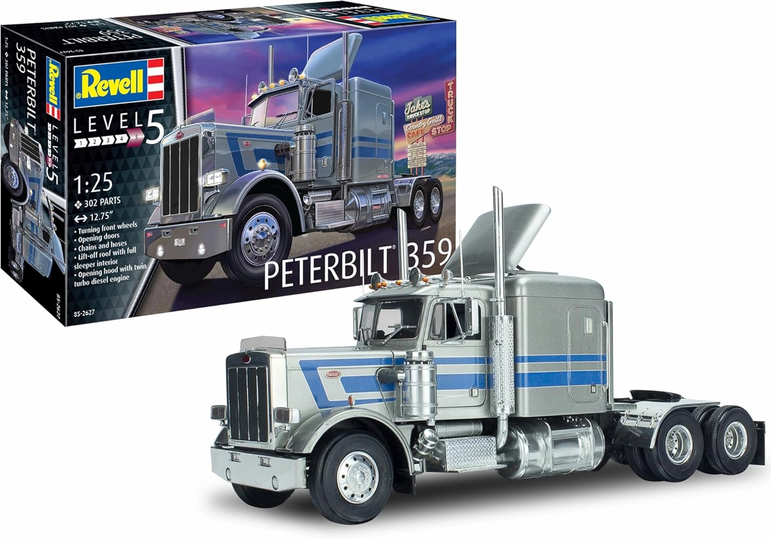 Revell 85-2627 Peterbilt 359 1:25 Scale 302-Piece Skill Level 5 Model Car Building Kit
