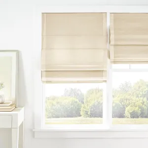 Ridge Cordless Roman Natural Shade, 32" W x 63" L, Neutral Solid Pattern
