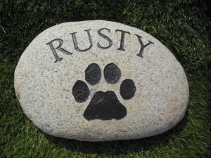 River Stone Pet Memorial Headstone Grave Marker Dog Cat np XL
