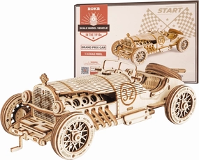 ROKR 3D Wooden Puzzle for Adults-Mechanical Car Model Kits-Brain Teaser Puzzles-Vehicle Building Kits-Unique Gift for Kids on Birthday/Christmas Day(1:16 Scale)(MC401-Grand Prix Car)