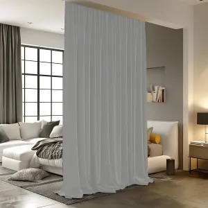Room Divider Curtains for Ceiling Track Rod, Blackout Ceiling Track Curtains with Hooks Noise Reduction Privacy Curtain for Wall Ceiling Mount Track, 4.3 ft Wide x 9 ft Tall, Grey, 1 Panel