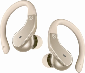 Runner 40 - Secure-Fit Wireless Earbuds for Small Ears, Running Bluetooth Earphones for Women and Men, Gold Deep Bass Wrap Around Earbuds for Small Ear Canals with EarHooks, Light Over The Ear Buds