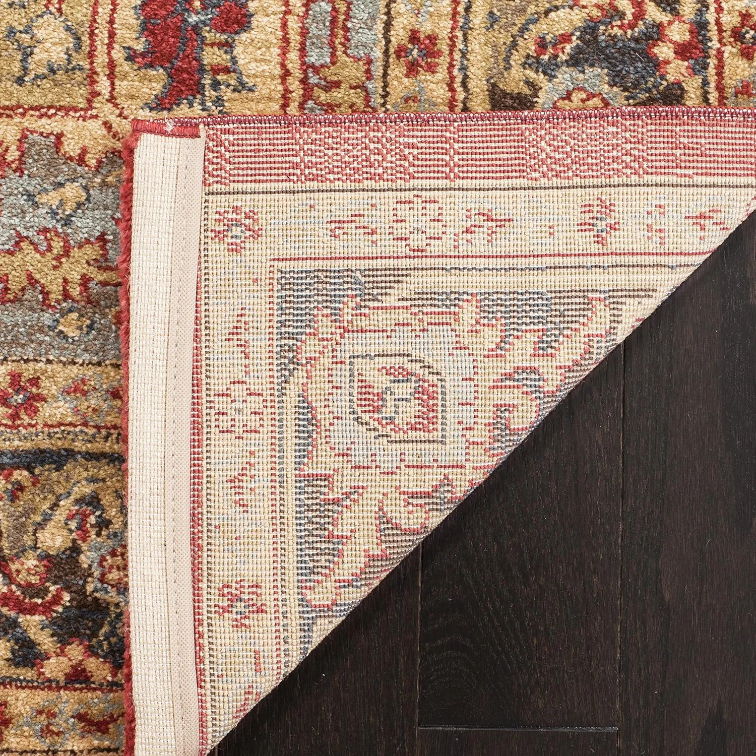 SAFAVIEH Mahal Collection Area Rug - 8' x 10', Natural & Navy, Traditional Oriental Design, Non-Shedding & Easy Care, Ideal for High Traffic Areas in Living Room, Bedroom (MAH625B)