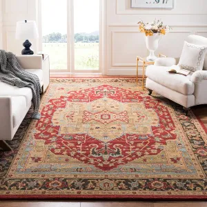SAFAVIEH Mahal Collection Area Rug - 8' x 10', Natural & Navy, Traditional Oriental Design, Non-Shedding & Easy Care, Ideal for High Traffic Areas in Living Room, Bedroom (MAH625B)
