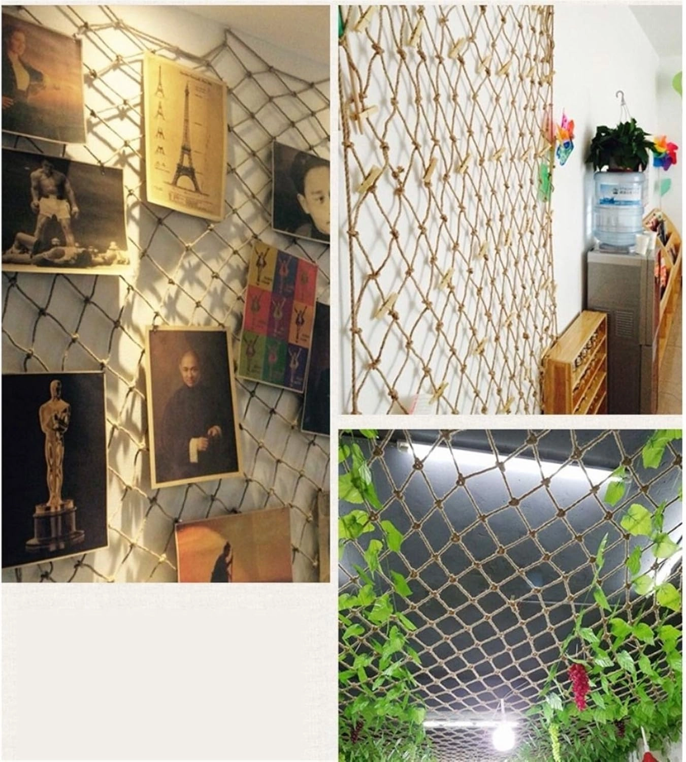 Safety Rope Netting for Balcony,Protection Kids Hemp Rope Nets Banister,Retro Cargo Mesh Nets Truck Trailer Net Support Customization Treehouse Net(0.5Mx7M(1.64FTx22.96FT))