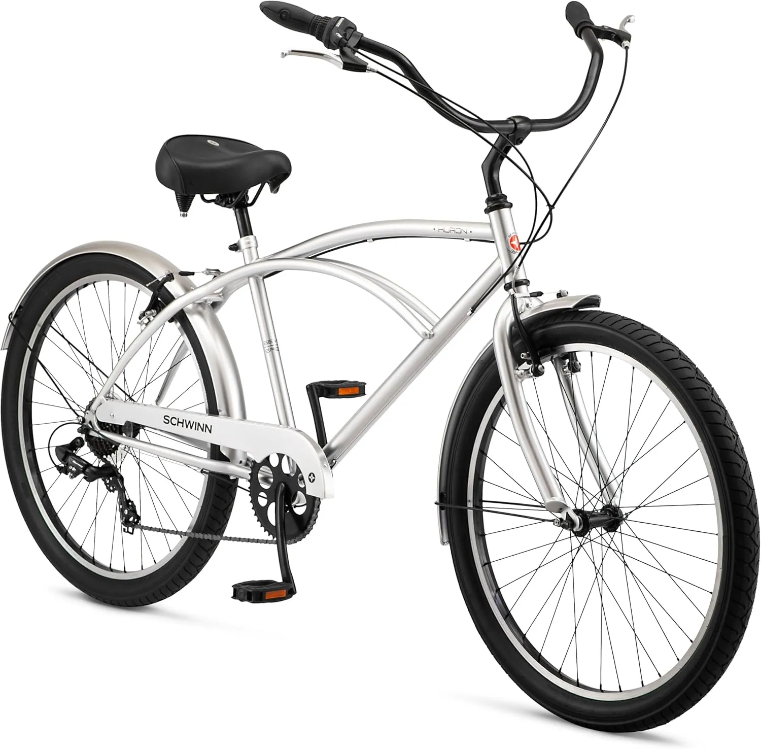 Schwinn Cruiser Bike, 26 Inch Bike for Women and Men, Beach Cruiser Bicycle, Linear Pull Brakes, Comfortable Padded Seat, Upright Riding Position, Adult Bicycle