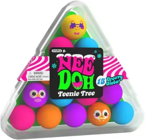 Schylling NeeDoh Squishmas Teenie Tree - Christmas Squeeze Toy - Contains 15 Mini Groovy Globs - 1.25" Wide - Multicolored