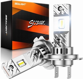 SEALIGHT H7 Bulbs 1:1 Design, 36000LM Ultra-Bright S6 H7 Dual Bulbs No Adapter Required No Cordless, 6500K White Light, 60000 Long Lifespan, Plug-N-Play, Driving Fog Spot Light Assemblies, Pack of 2