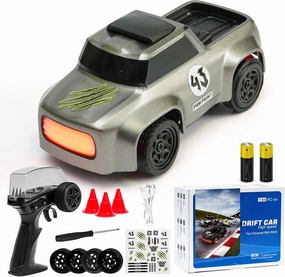 Sepytia 1:64 Scale Mini Drift Remote Control Car for Children -Pickup, 2.4ghz Frequency, LED Lights, 7 Colors of Light, 4 Light Modes, Type-c Charging, Suitable for Children Over 6 Years Old