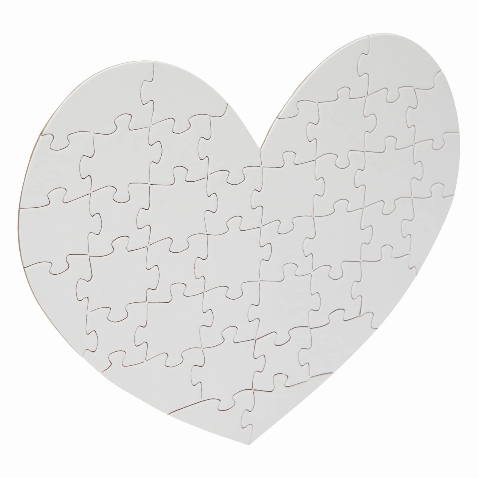 Set of 12 Heart Shaped Blank Jigsaw Puzzles to Draw On for Valentine’s, DIY Crafts (9 x 6 in, 40 Pieces Each)