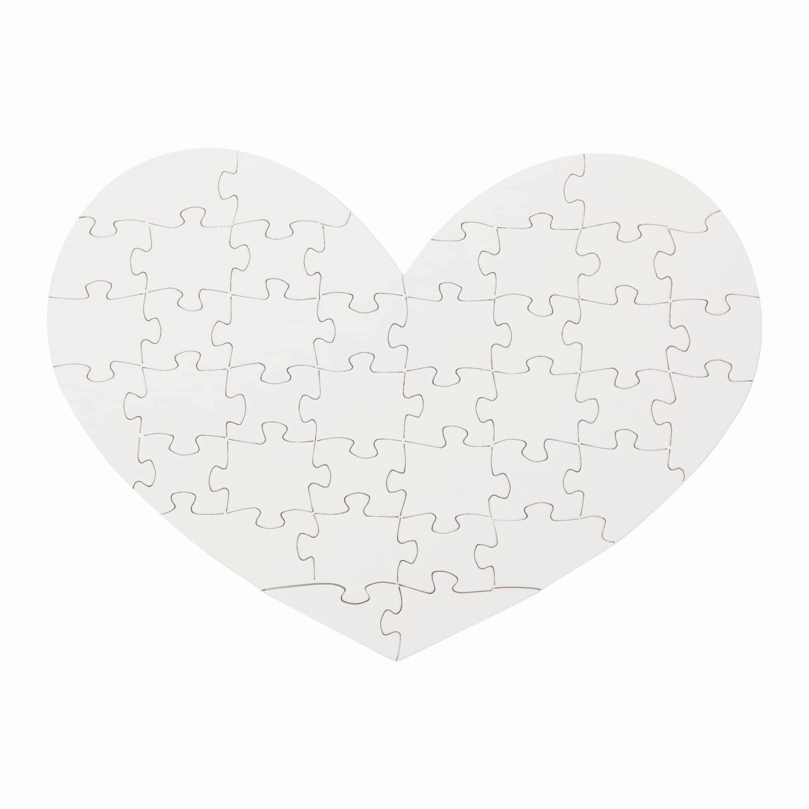 Set of 12 Heart Shaped Blank Jigsaw Puzzles to Draw On for Valentine’s, DIY Crafts (9 x 6 in, 40 Pieces Each)