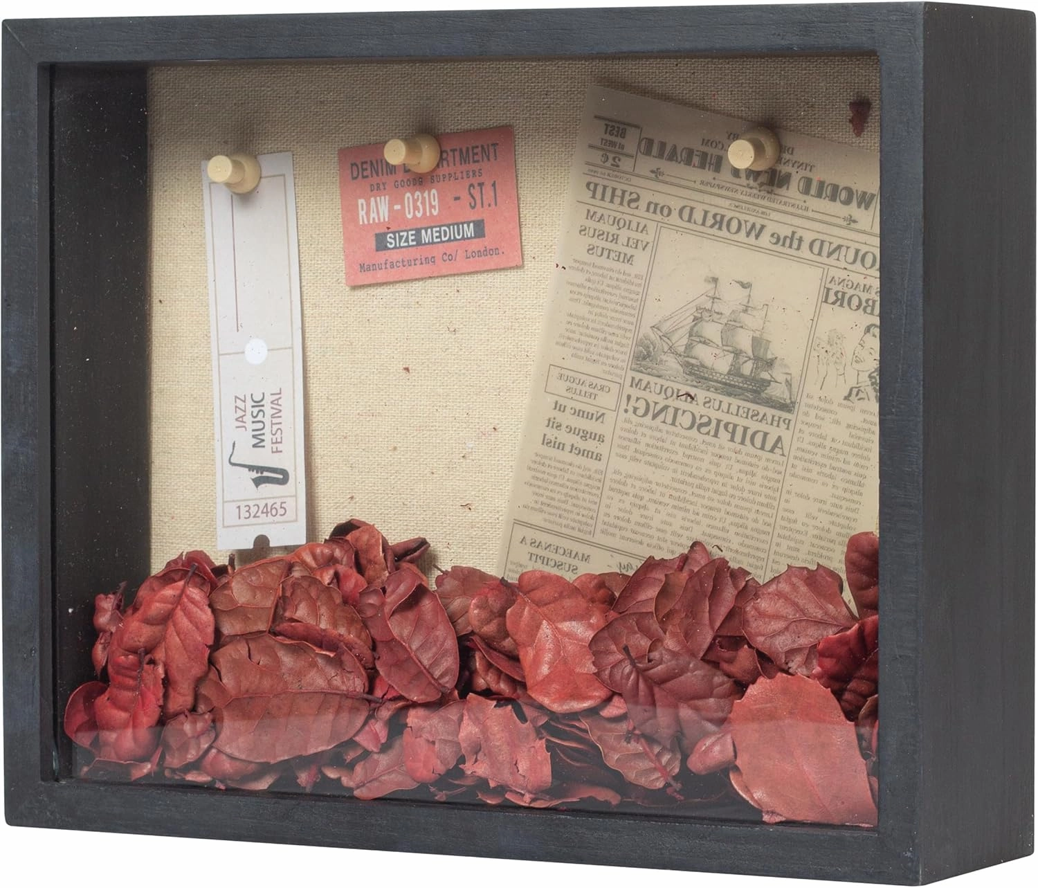 Shadow Box Frame 8x10 Shadow Box Display Case with Linen Back of Awards Memorabilia Flower, Pictures, Keepsakes、Bouquet、Medals and More Photos Memory Box Black