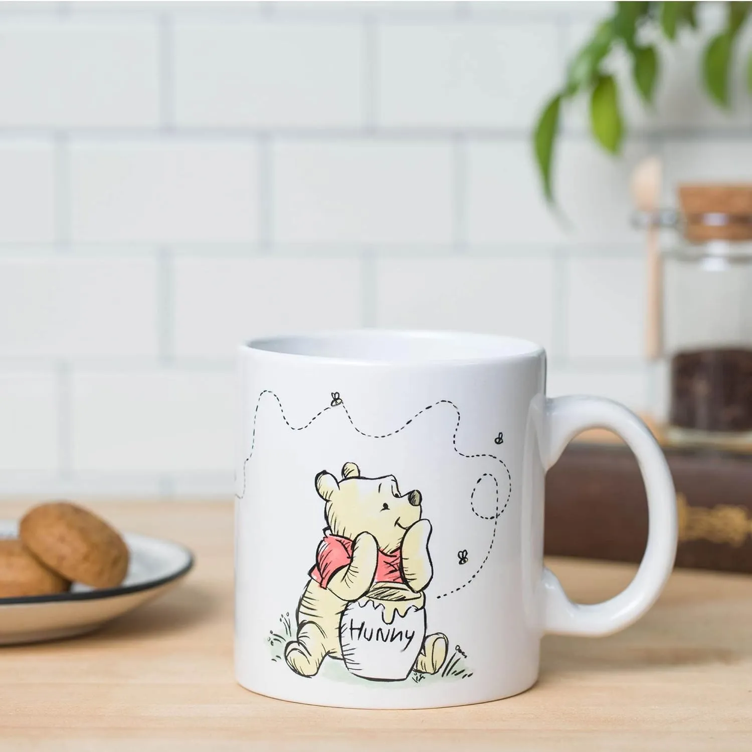 Silver Buffalo Disney Winnie the Pooh But First Hunny Piglet Ceramic Coffee Mug, 20 Ounces