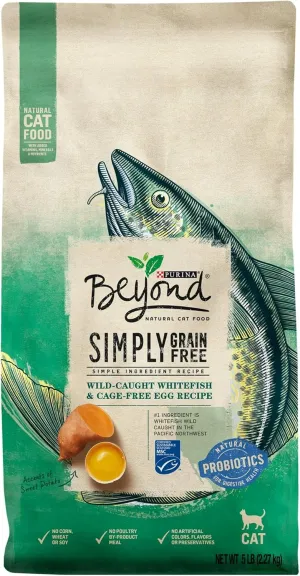 SimplyIndoor Dry Cat Food, Whitefish & Egg, 5 Lb Bag - High Protein Dry Cat Food with Real Wild-Caught Whitefish As The #1 Ingredient and Natural Probiotics for Digestive Health