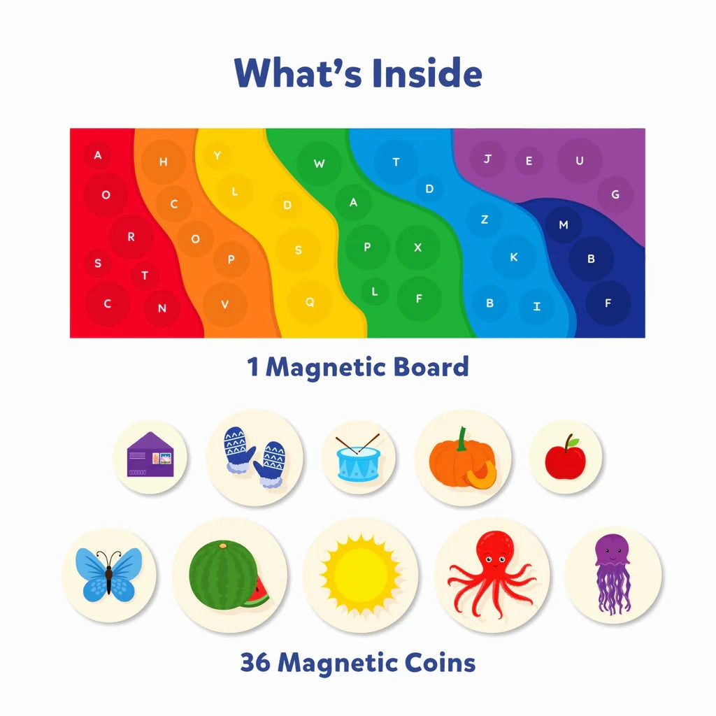 Skillmatics Magnetic Matching Activity - The Alphabet Rainbow, Preschool Learning Toy & Game for Kids, 35  Magnetic Pieces, Gifts for Girls & Boys Ages 3, 4, 5, 6