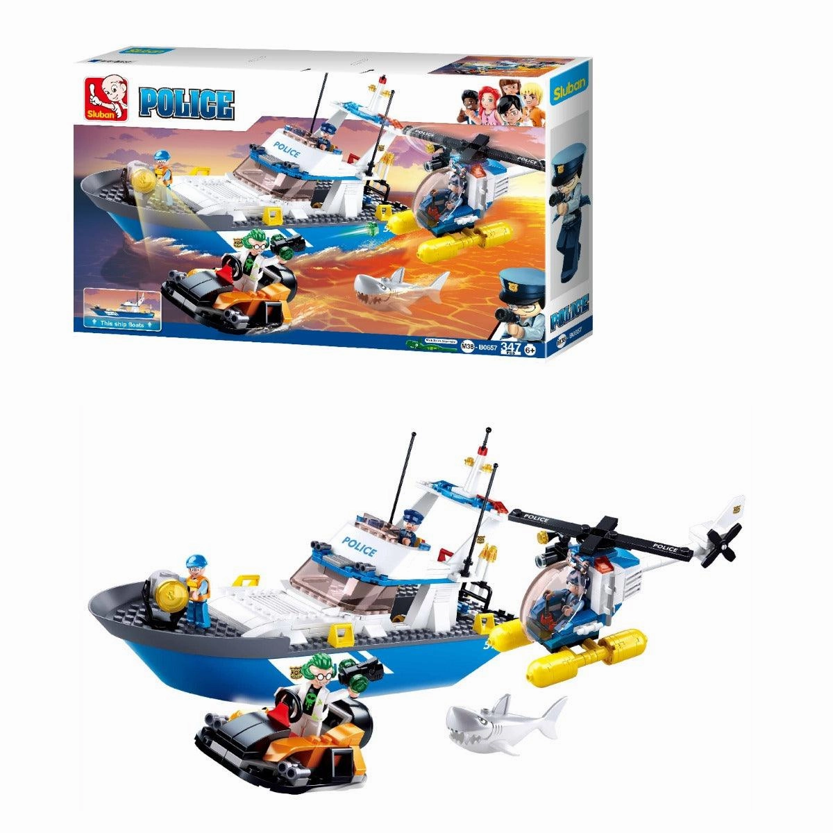 Sluban Land & Sea Police Building Blocks For Ages 6 