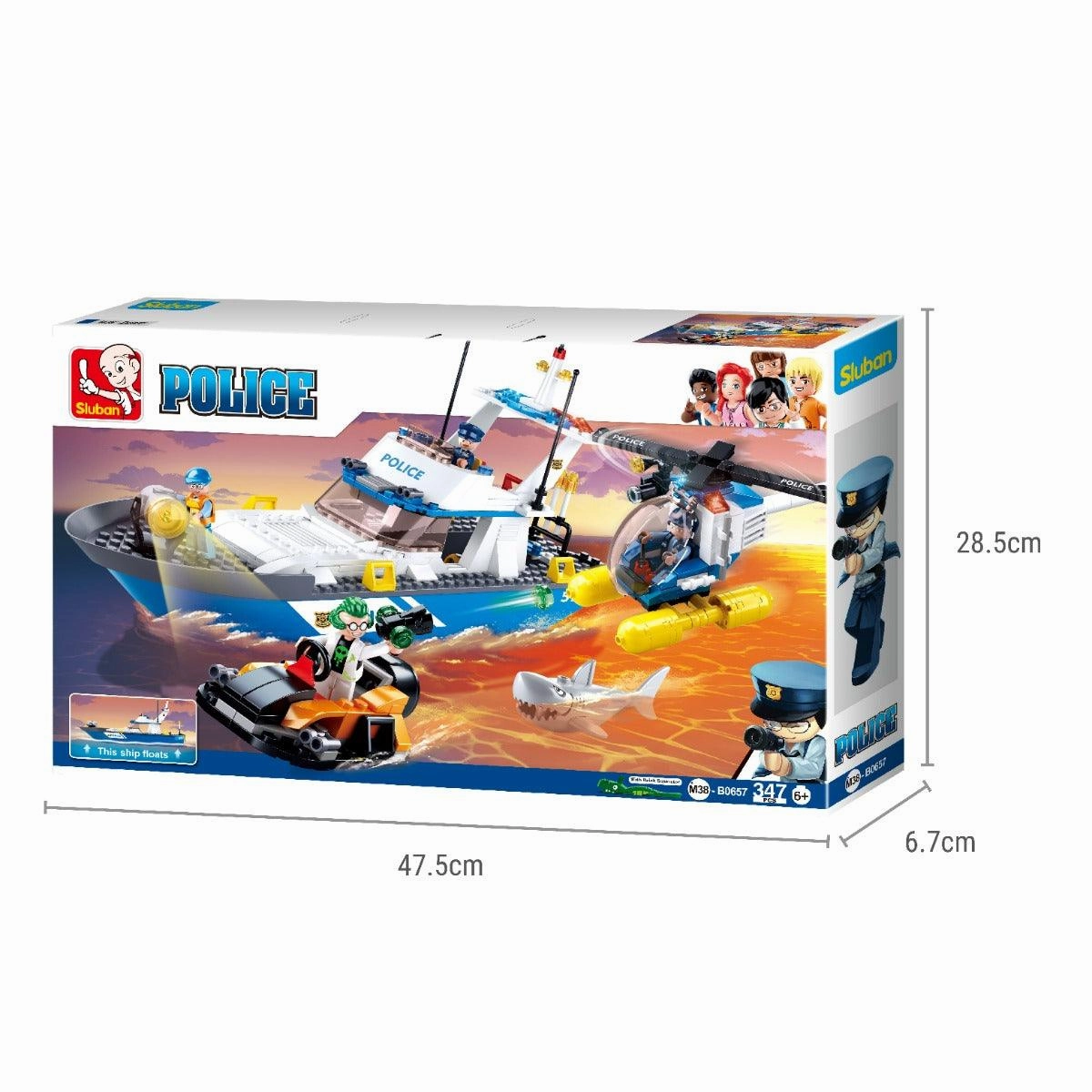 Sluban Land & Sea Police Building Blocks For Ages 6 