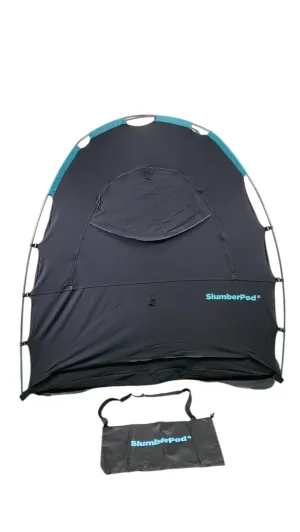 SlumberPod 2.0 Sleep Canopy, Black with Turquoise