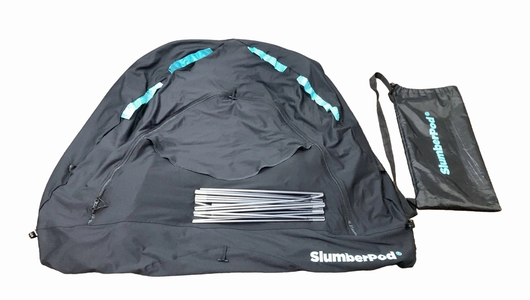 SlumberPod 2.0 Sleep Canopy, Black with Turquoise