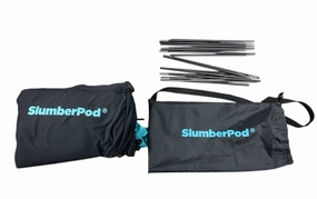 SlumberPod 2.0 Sleep Canopy, Black with Turquoise