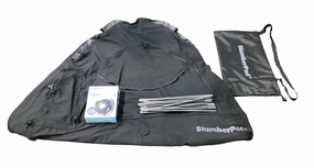 SlumberPod 3.0 Sleep Canopy with Fan, Black with Gray Accents