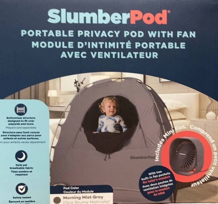 SlumberPod 3.0 Sleep Canopy with Fan, Morning Mist Gray