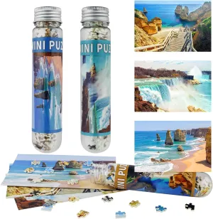 Small Jigsaw Puzzles for Adults Mini Puzzles 150 Pieces Micro Piece Small Puzzles Challenging Difficult Travel Puzzle Games Toys Gifts Beach Waterfall Puzzle 3 Packs 6 x 4 inch