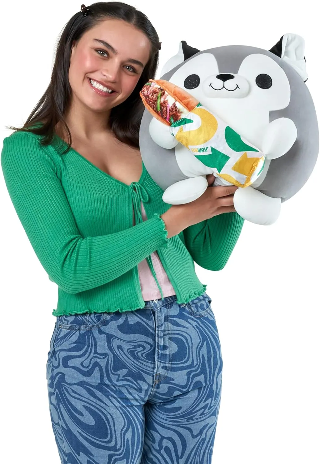 Snackles by ZURU, Super Sized 14 inch Plush, Subway Husky, Ultra Soft Plush, Collectible Stuffed Animal