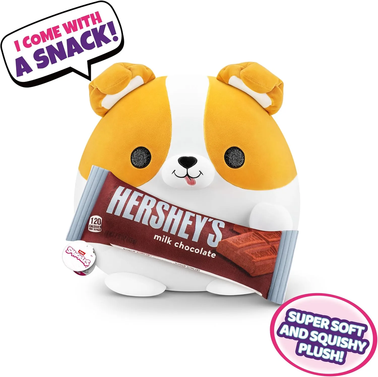 Snackles (Hersheys) Corgi Super Sized 14 inch Plush by ZURU, Ultra Soft Plush, Collectible Plush with Real Licensed Brands, Stuffed Animal