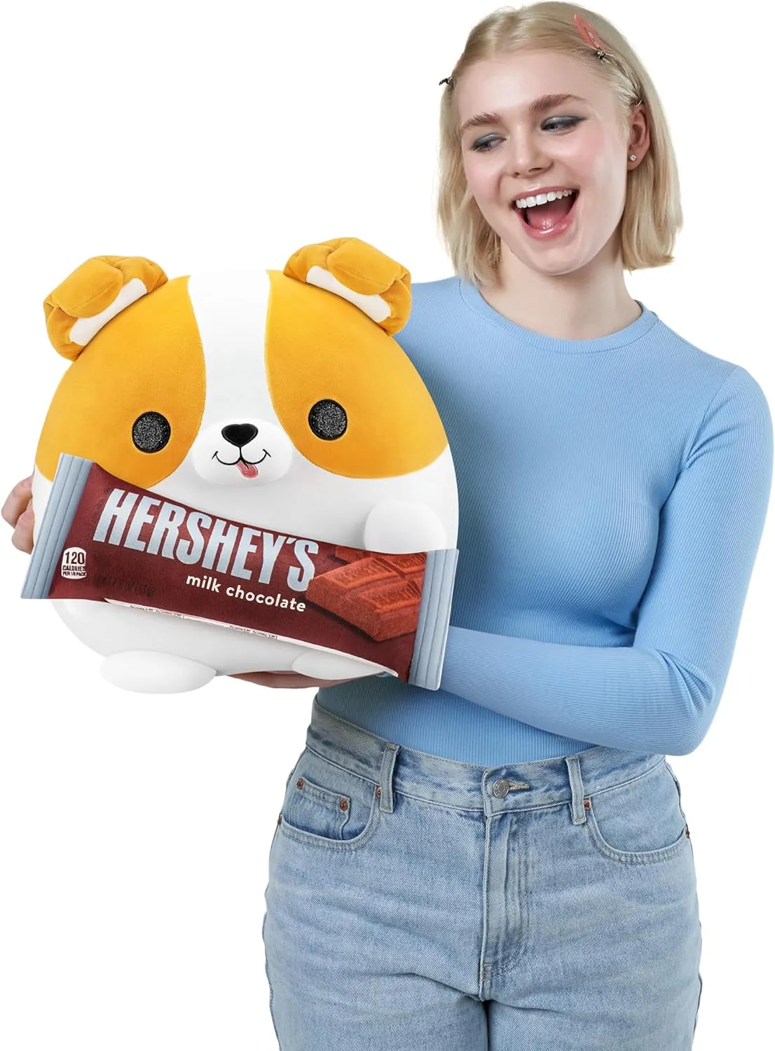 Snackles (Hersheys) Corgi Super Sized 14 inch Plush by ZURU, Ultra Soft Plush, Collectible Plush with Real Licensed Brands, Stuffed Animal
