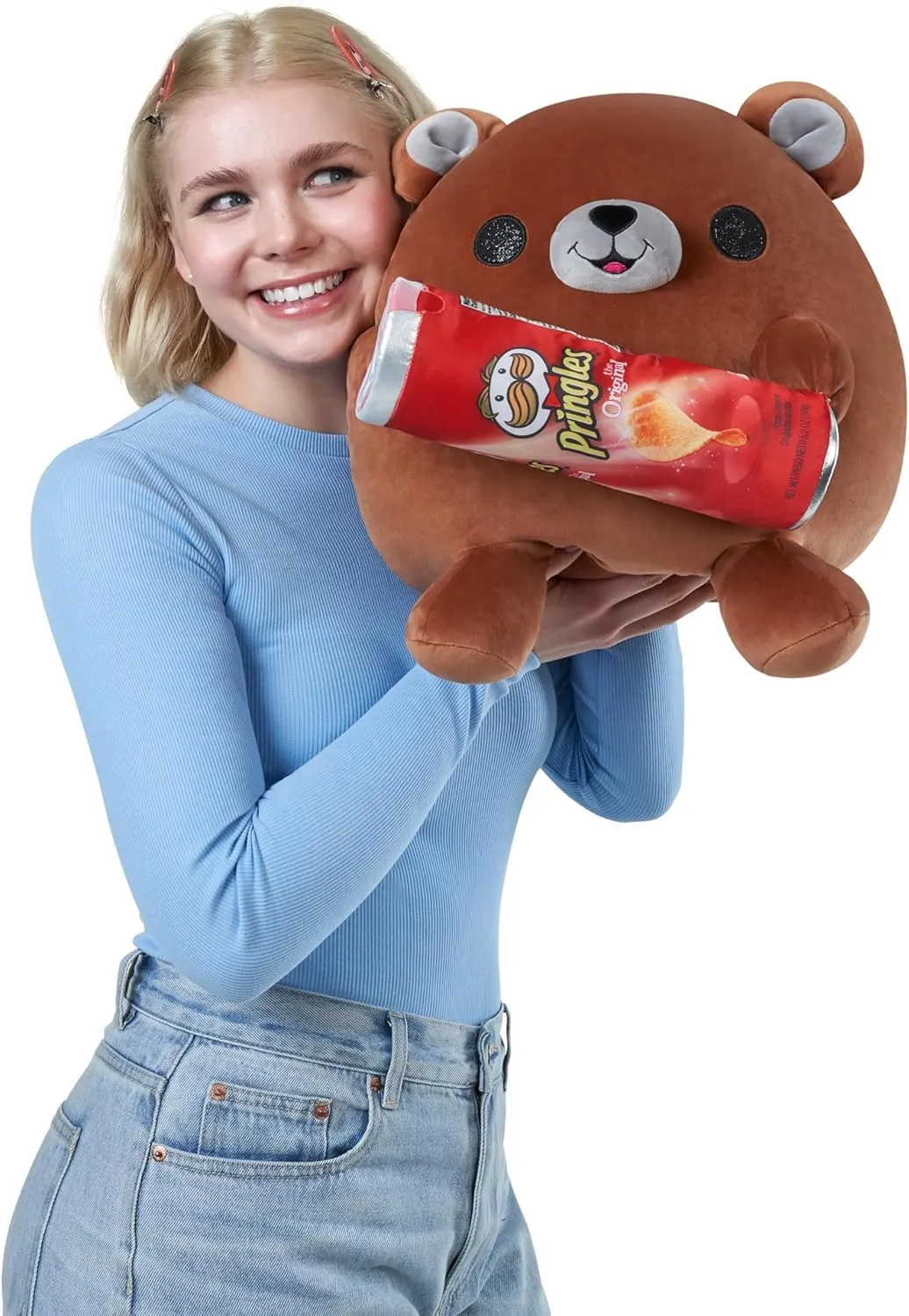 Snackles (Pringles) Bear Super Sized 14 inch Plush by ZURU, Ultra Soft Plush, Collectible Plush with Real Licensed Brands, Stuffed Animal