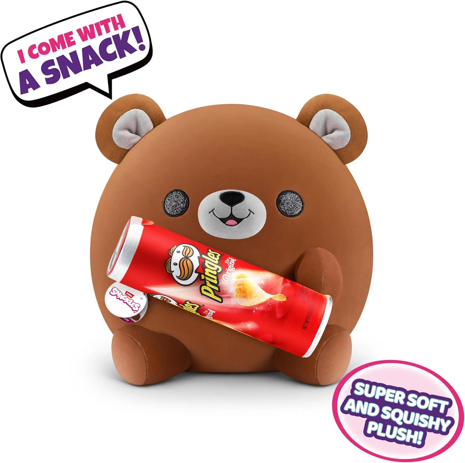 Snackles (Pringles) Bear Super Sized 14 inch Plush by ZURU, Ultra Soft Plush, Collectible Plush with Real Licensed Brands, Stuffed Animal