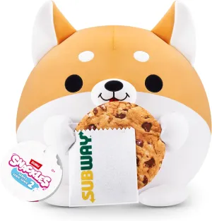 Snackles Series 2 16-inch by ZURU Cuddly Squishy Comfort 16-inch Plush with Licensed Snack Brand Accessory (Corgi&Subway Cookie)